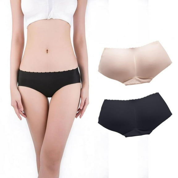 2-Pack Women Butt Hip Panties Padded Enhancer Hip Lift Underwear Shapewear Butts Lifter Seamless Padding Briefs