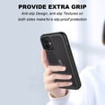 thumbnail image 3 of CellEver Compatible with iPhone 12 Case and iPhone 12 Pro Case, Clear Full Body Heavy Duty Protective Anti-Slip Transparent Cover (2X Glass Screen Protector Included) (6.1 inch, 2020) - Black, 3 of 6