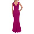 thumbnail image 5 of Formal Cocktail Dresses for Women Ladies Elegant Sleeveless V Neck Split Evening Gown Long Dress Evening Dresses Hot Pink S, 5 of 5
