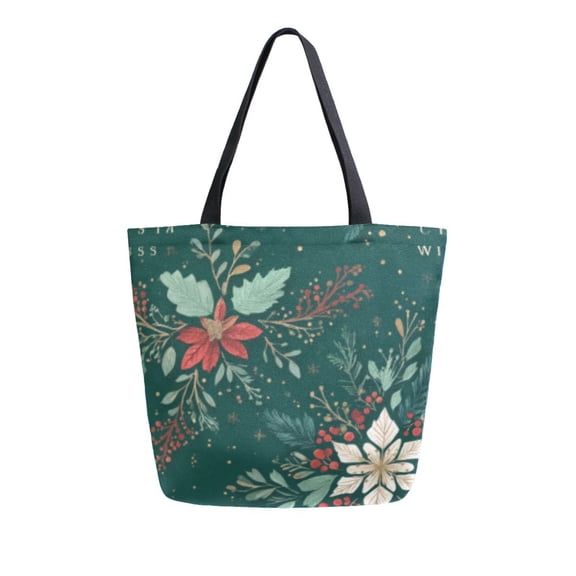 DIXRUYEE Tote Bag Women Weekender Travel Bag Shoulder Handbag Emerald Floral Centerpiece Printed