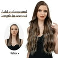 thumbnail image 2 of Extensions de Cheveux Invisibles Fil Ondulé Bouclé Longs Postiches Synthétiques pour Femmes Bandeau Réglable, 2 of 5