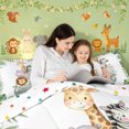 thumbnail image 4 of Manfei Cute Cartoon Animal Queen Comforter Set, Woodland Tropical Leaf Comforter Sets Queen, White Green, Polkadot Reversible, 3 Pieces, 1 Comforter and 2 Pillowcases, 4 of 7