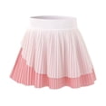 thumbnail image 5 of Girls Color‑block Pleated Tennis Skirt with Shorts High Waist Sports Skorts for School Activities Casual Daily Wear 5-6Y, 5 of 10