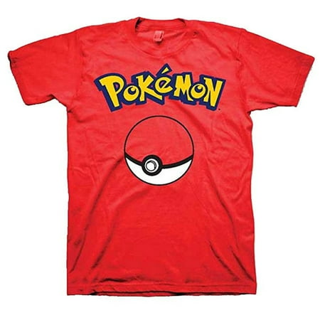 Pokemon Pokeball Mens Red Shirt (Large) (Best Flying Pokemon Fire Red)