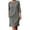 Gray, variant on 2026 Summer Dress for Women Linen Long Sleeve Casual Loose Fit Midi Dress with Side Pockets