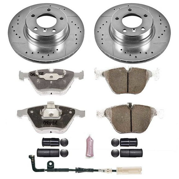 PowerStop Front Z26 Street Warrior Carbon-Fiber Ceramic Brake Pad and Drilled and Slotted Rotor Kit Fits: BMW Select Models K5280-26