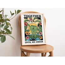 Tropical Frog Wall Print, Colorful botanical Poster, together until we croak, Printable Wall Decor, Painting Art, Dining Room Wall Decor Ideas, Art Deco Frameless 8x10inch