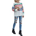 thumbnail image 7 of STARVNC Women Crew Neck Long Sleeve Striped Printed Color Block Sweater, 7 of 7