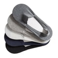 thumbnail image 3 of 5 Pairs Low-cut Liners Socks Non Cotton Boat Hidden Invisible Socks for Men (Black + White + Dark Blue + Light Gray + Dark Gray), 3 of 6