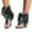 Black, variant on Mostsola High Top Cowboy Sandals for Women Gladiator Flip Flops Flats Tassel Ankle Booties