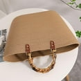 thumbnail image 3 of Kukuzhu Summer Beach Bag for Women Bamboo Handle Handbag Purse Soft Woven Tote Bag Handmade Beach Purse for Vacation, 3 of 5