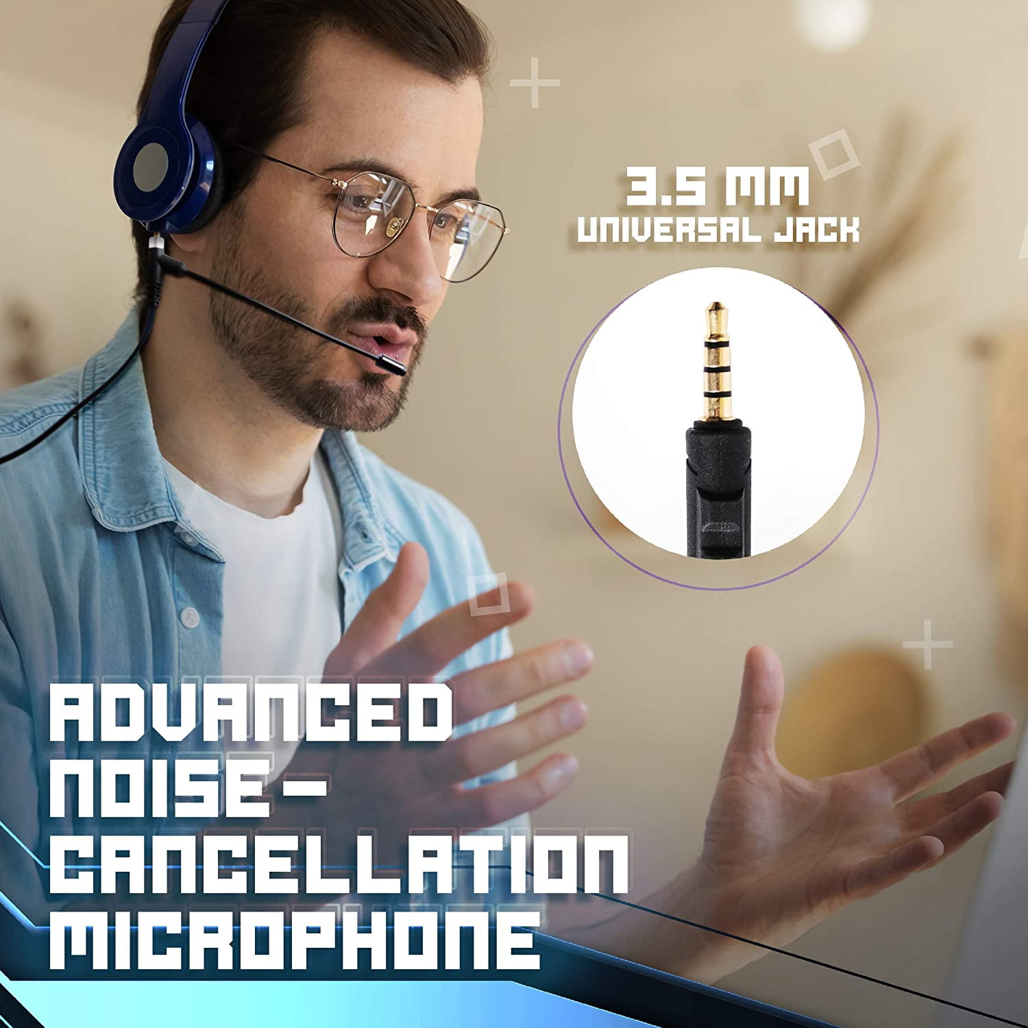 (4 pack) NeeGo 3.5mm Jack Microphone for Headphones Communication Boom Mic for Mac, PC, PS4, Xbox One, PS5