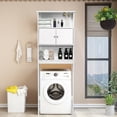 thumbnail image 4 of Gymax Bathroom Wood Organizer Shelf Over-the-toilet Storage Rack W/Cabinet Spacesaver, 4 of 10