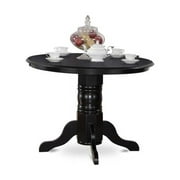 East West Furniture SHT-BLK-TP Shelton Round Kitchen Table 42 in. Diameter With Pedestal