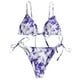 thumbnail image 1 of Gibobby Conjunto de traje de baño de bikini Sexy Leg High Lace Set Traje de baño Estampado Bikini Tie-Dye Piece Mujer Cortar Dos trajes de baño Tankinis (Morado,CH), 1 of 5