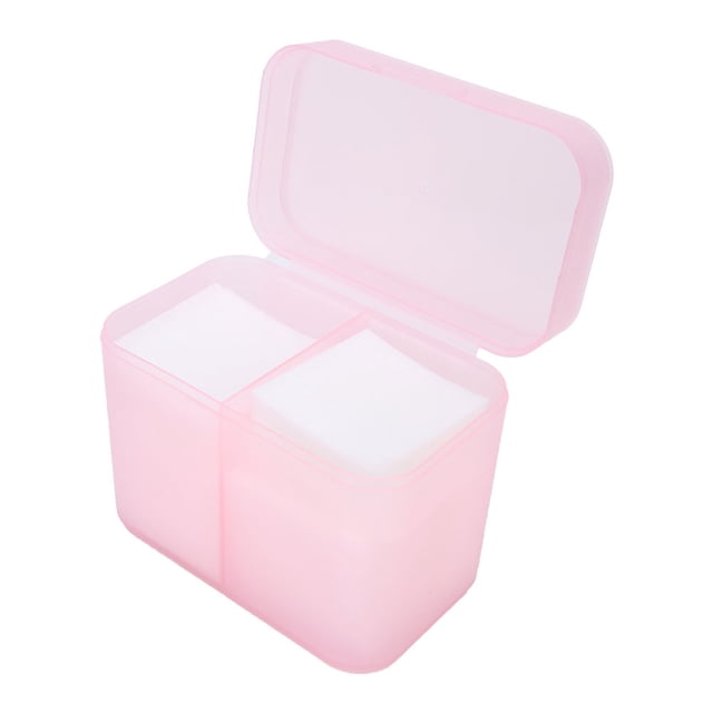 Caja de almacenamiento de arte de uñas vacía, organizador de maquillaje de arte de uñas de 2 rejillas, organizador de almohadillas quitaesmalte, instalación sin esfuerzo