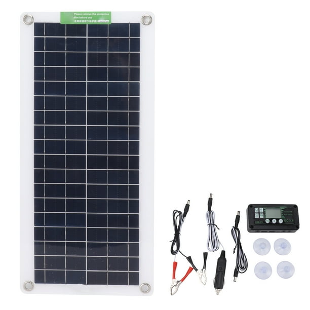 Kit de panel solar portátil de 30 W y 18 V, monocristalino, para coche, caravana, barco, etc.