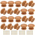 thumbnail image 1 of Pomos de madera para armarios Cangder, de 3,3 cm de diámetro y 2,6 cm de altura, 20 unidades, 1 of 8