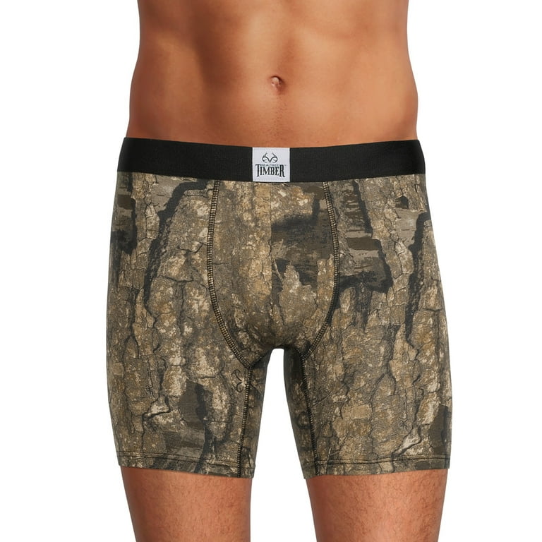 Realtree 3-Pack Adult Mens Cotton Stretch Boxer Briefs, Sizes S-XL 
