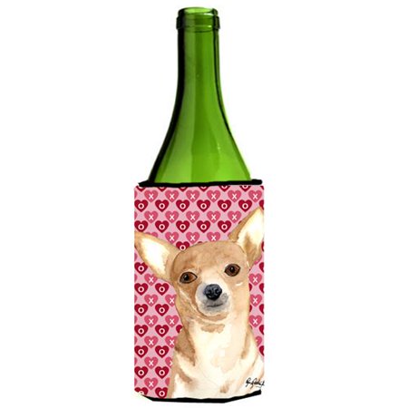 

Chihuahua Love and Hearts Wine bottle sleeve Hugger 24 oz.