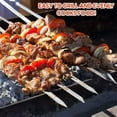 thumbnail image 6 of 10PCS Kabob Skewers Flat Metal BBQ Barbecue Skewer 14" Long Stainless Steel Shish Kebob Sticks Wide Reusable Grilling Skewers Set for Meat Shrimp Chicken Vegetable, 10 Pack, 6 of 8