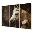 thumbnail image 2 of Designart "Majestic Duality White Beige Horse" Animals Metal Art Print Set, 2 of 5