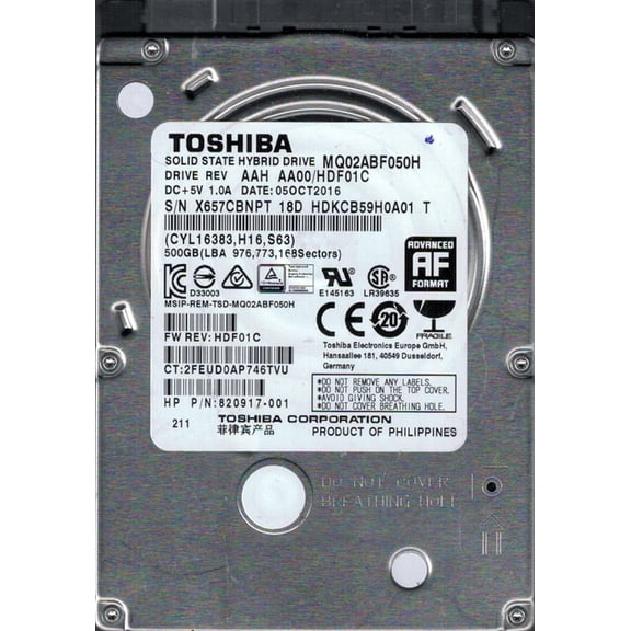 MQ02ABF050H AAH AA00/HDF01C PHILIPPINES Toshiba 500GB