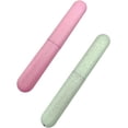 thumbnail image 1 of uds funda para cepillo de dientes (rosa + verde), tallo de trigo, funda portátil para cepillo de dientes, funda protectora para cabezal de cepillo de dientes para viajes, hogar, 1 of 4