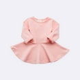 thumbnail image 2 of XXWXYD Toddler Baby Girls Long Sleeve Cotton Dress Solid 𝖱uffle Tops Comfortable Soft Casual Play 𝖱uffled Bodice Baby Dress Outfit Daily Wear Baby Cotton Gown, 2 of 9