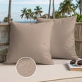 thumbnail image 3 of Beige Solid Color Outdoor Pillow Covers 20x20 Set of 2,Waterproof Patio Throw Pillowcase Protectors,Aesthetics Contemporary Luxury Decorative Pillow Shams Cushion Covers for Seat Bed Couch Sofa, 3 of 8