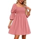 thumbnail image 1 of Vestidos Casuales Vestido de una línea de mujer Vestido de verano sin espalda con cuello cuadrado para cóctel (Rosa claro S) Ygjytge para Mujer Rosa claro T M, 1 of 8
