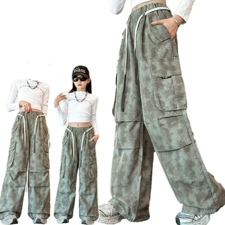 

WOLLED Teen Girls Camouflage Work Jeans Trousers 5-15Y Kids Toddler Loose Denim Pants Casual Jogger Pants
