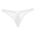 thumbnail image 4 of Mens Underwear Men Lingerie Floral Lace Semi See-through Bikini Briefs T-back Underwear, 4 of 8