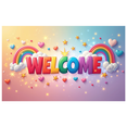 thumbnail image 3 of Colorful Welcome Banner with Confetti and Balloons Party Decoration Backdrop Bunting Flags Celebration Background Event Photography Props, 3 of 4