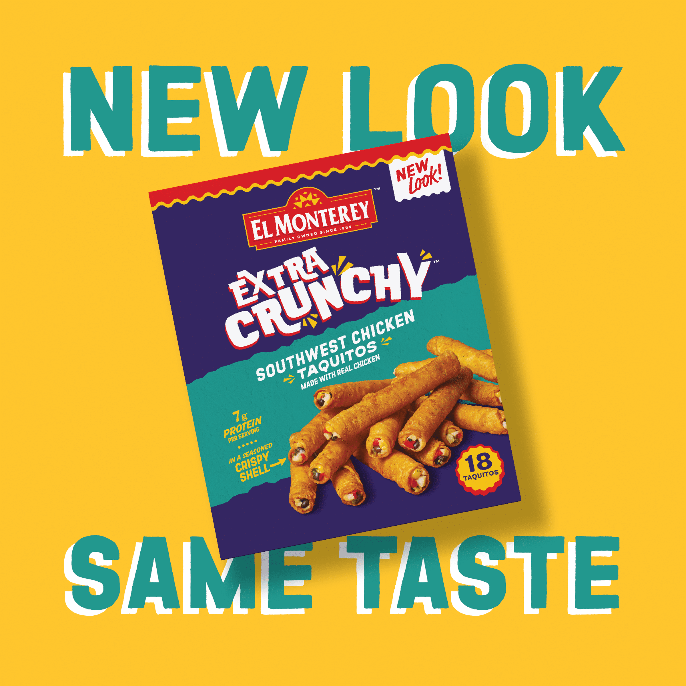 El Monterey Extra Crunchy Southwest Chicken Taquitos, 20.7 oz, 18 Count (Frozen)