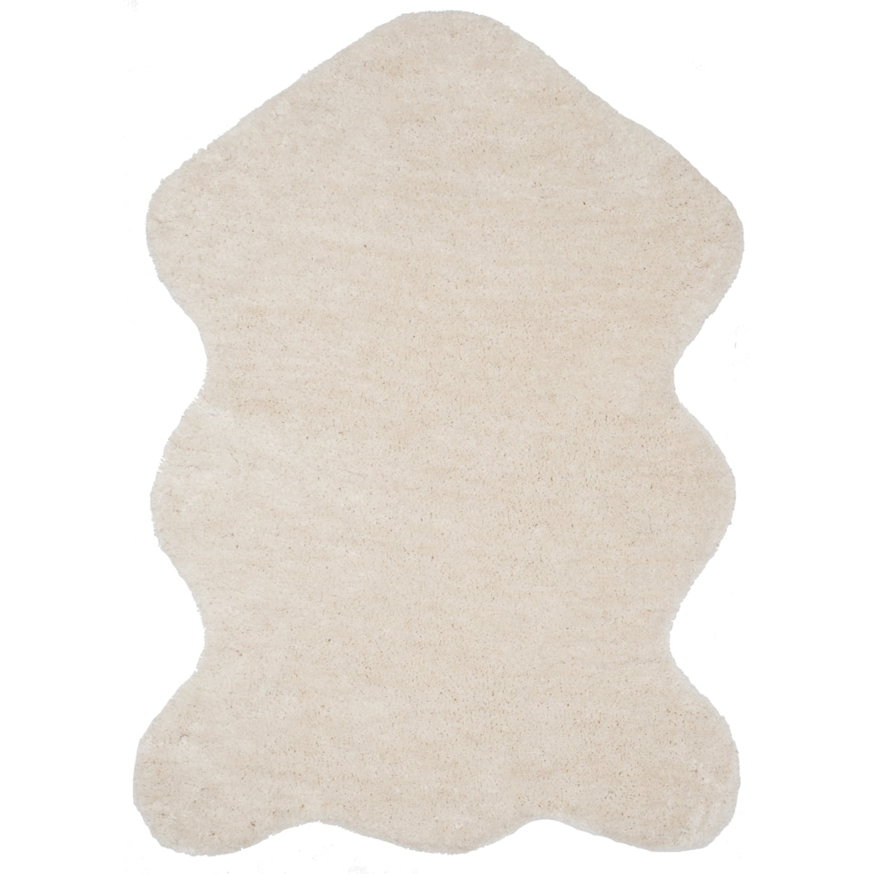 SAFAVIEH Addie Solid Plush Polyester Sheep Shag Area Rug, Ivory, 3' x 5'