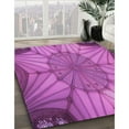 thumbnail image 2 of Ahgly Company Indoor Rectangle Patterned Bright Neon Pink Purple Area Rugs, 7' x 10', 2 of 6