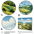 thumbnail image 4 of Designart "Modern Farm Horizon Bold and Bright III" Extra Large Landscapes Framed Wall Art - Traditional Green Meadow Entryway Framed Wall Art Print, 4 of 7