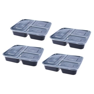 Daiosportswear Foods Storage Containers with Lids Removable Divided Platter  Foods Storage Containers with 4 Compartment Refrigerator Organizer Bins  Foods Storage Organizer 