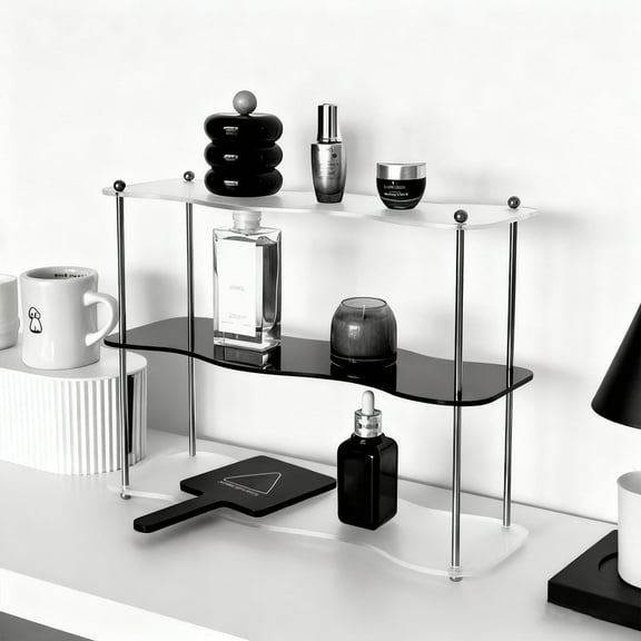 3-layer Acrylic Desktop Storage Rack Perfume Cosmetics Storage Shelf Water Cups Display Frame Organizer Home Organizer