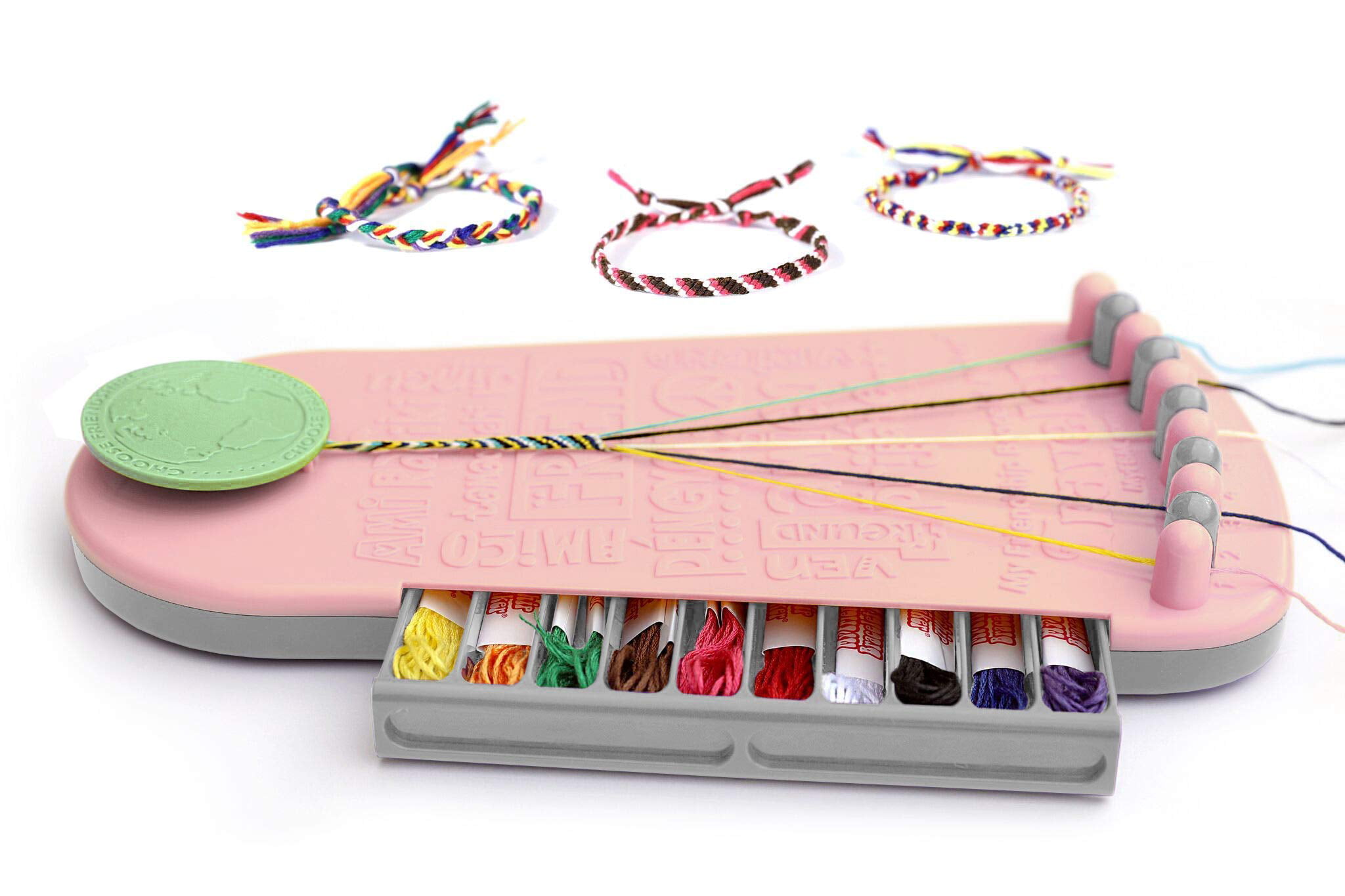 Choose Friendship, My Friendship Bracelet Maker (New and Improved), An American Original | 20 Pre-Cut Threads - Makes Up to 8 Bracelets | Craft Kit
