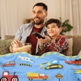 thumbnail image 4 of Construction Bedding Fleece Throw Blankets Cartoon Tractor Blankets for Toddlers Kids Boys Construction Blanket Ultra Cozy Truck Blanket for Sofa Bed Couch Travel Camping, 4 of 6