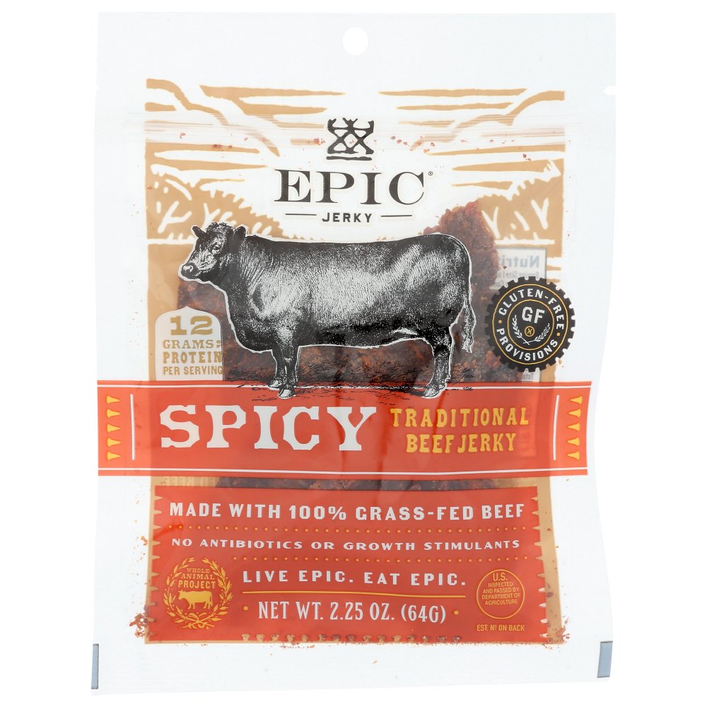 Epic Traditional Jerky, Spicy, 2.25 oz