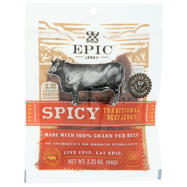 Epic Traditional Jerky, Spicy, 2.25 oz