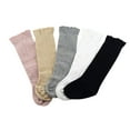 thumbnail image 5 of Holzlrgus Baby Girls Boys Knee High Socks Cotton Newborn Infants Toddlers Cable Knit Tube Ruffled Stockings, 5 Pairs, 5 of 7