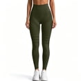 thumbnail image 4 of Mnuaqn Anti Cellulite Compression 3D Leggings Women Butt Lifting Tummy Control with Resistance Bands Gym Yoga Pants Army Green for Size L, 4 of 6