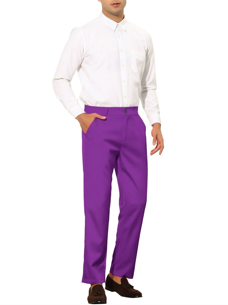 purple dress pants for men Men's Lavender | Slim Fit Stretch Trousers and late sets Purple Men's Dress Pants: Slim