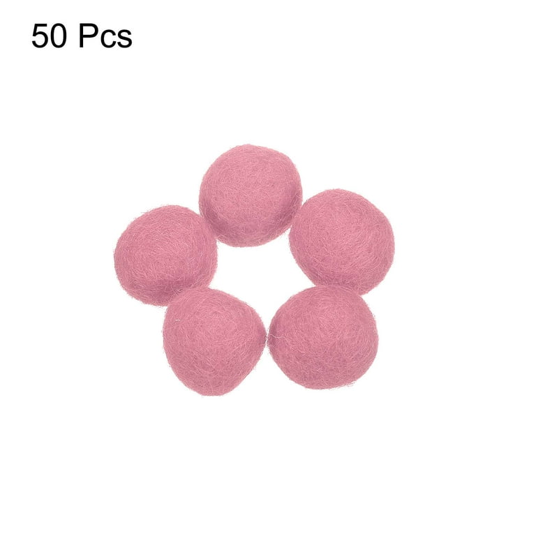 Wool Felt Balls Beads Woolen Fabric 2cm 20mm Pink for Home Crafts 50Pcs
