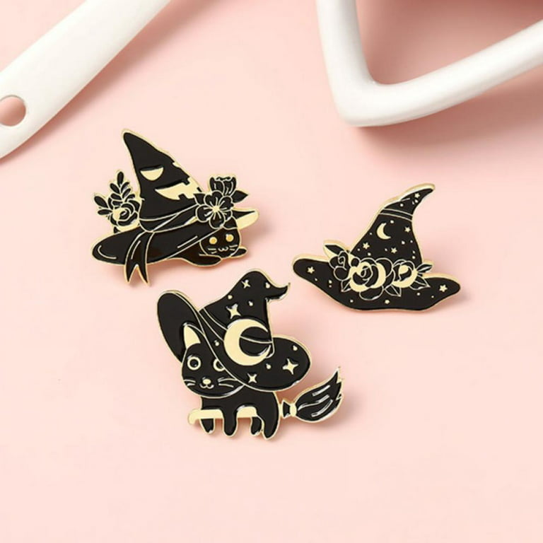 1/5pcs Cute Creepy Animals Enamel Pins Cat Bat Brooches Lapel Badges Punk Gothic Animal Jewelry, Jewels Gift for Men,Temu