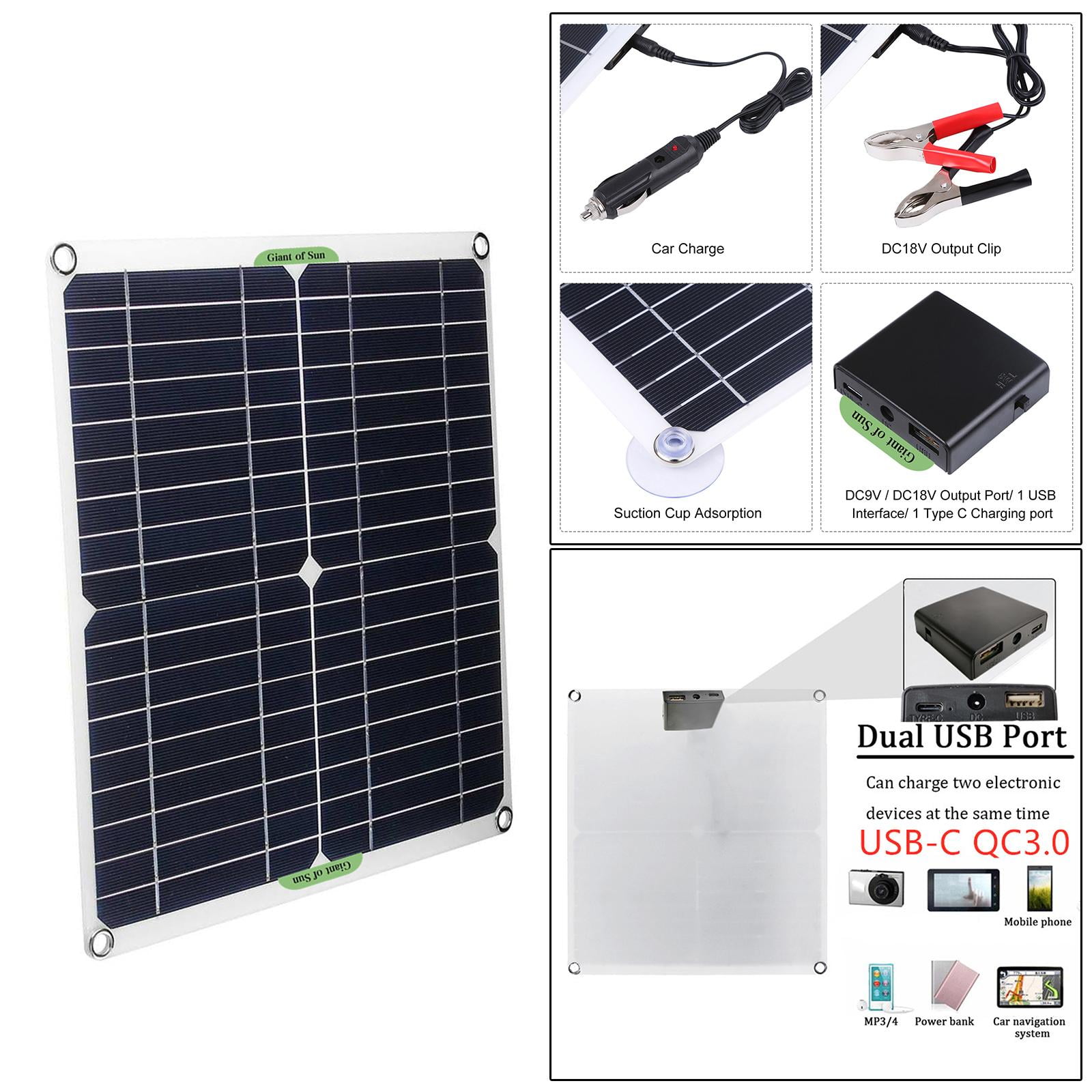 200 Watt Monocrystalline Solar Panel, High-Efficiency Monocrystalline Solar Module for Home, Camping, Boat, , RV 12V Battery Charger - 30A